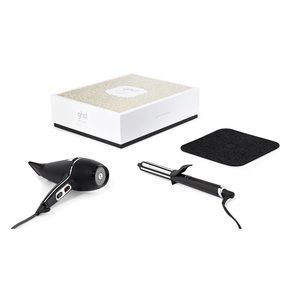 UK plug Ghd arctic gold soft curl/hair dryer set